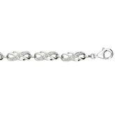 Silver Double Infinity .10Ct Diamond Accent Link Bracelet